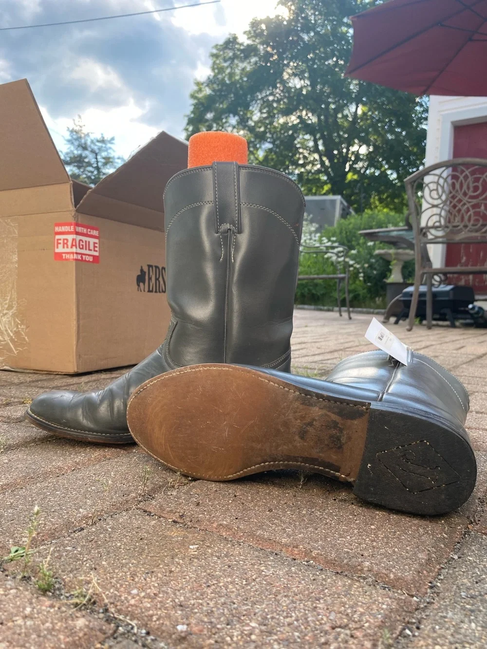 Women’s Dark Grey Diamond J Leather Cowboy Boots